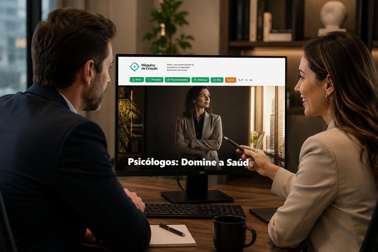 Página de vendas exibida na plataforma — psicólogos: domine a saúde